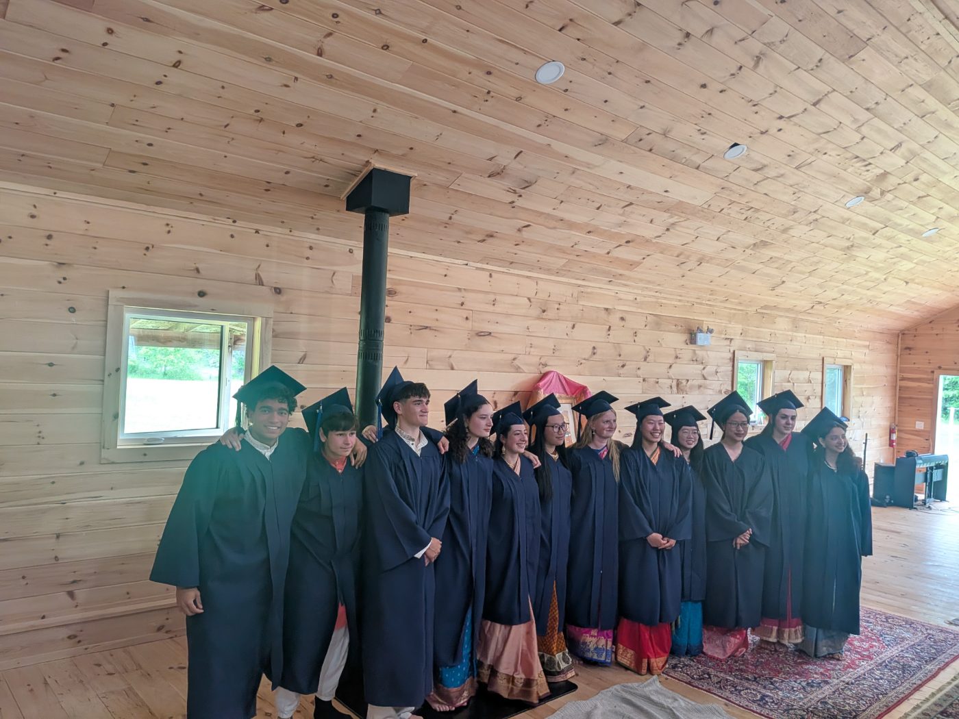 Pari Zhan with the graduating class